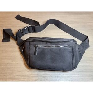 AIKENDO Black Canvas Waist Pack Fanny Pack Belt Bag Travel Hip Pouch Minimalist